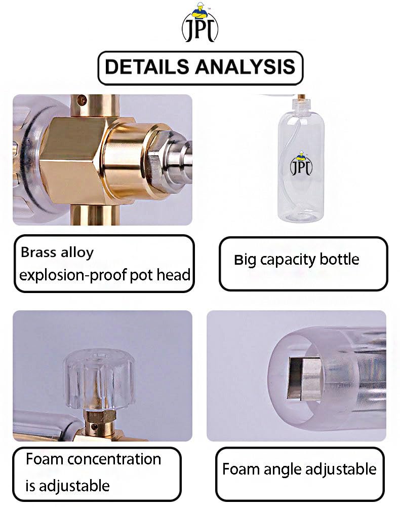JPT مسدس رغوة الثلج الاحترافي الثقيل متوافق/بديل لغسالة الضغط من سلسلة Bosch AQT - Image 2