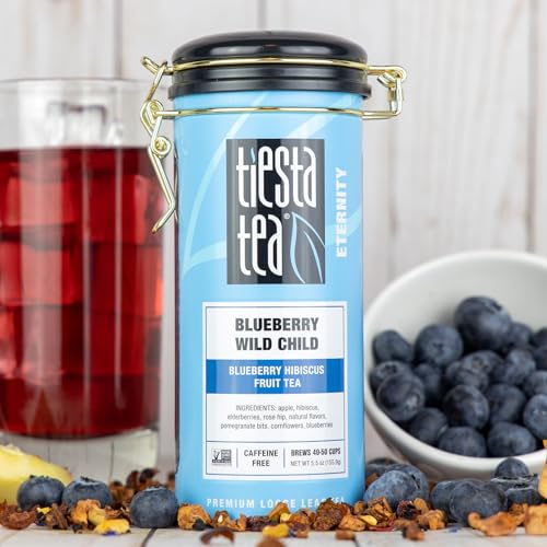 Tiesta Tea Blueberry Wild Child, Loose Leaf, Blueberry Hibiscus Herbal Tea, Premium Non-Caffeinated Blend, Make Hot or Iced, Brews Up to 50 Cups, 5.5 Ounce Refillable Tin - Image 2