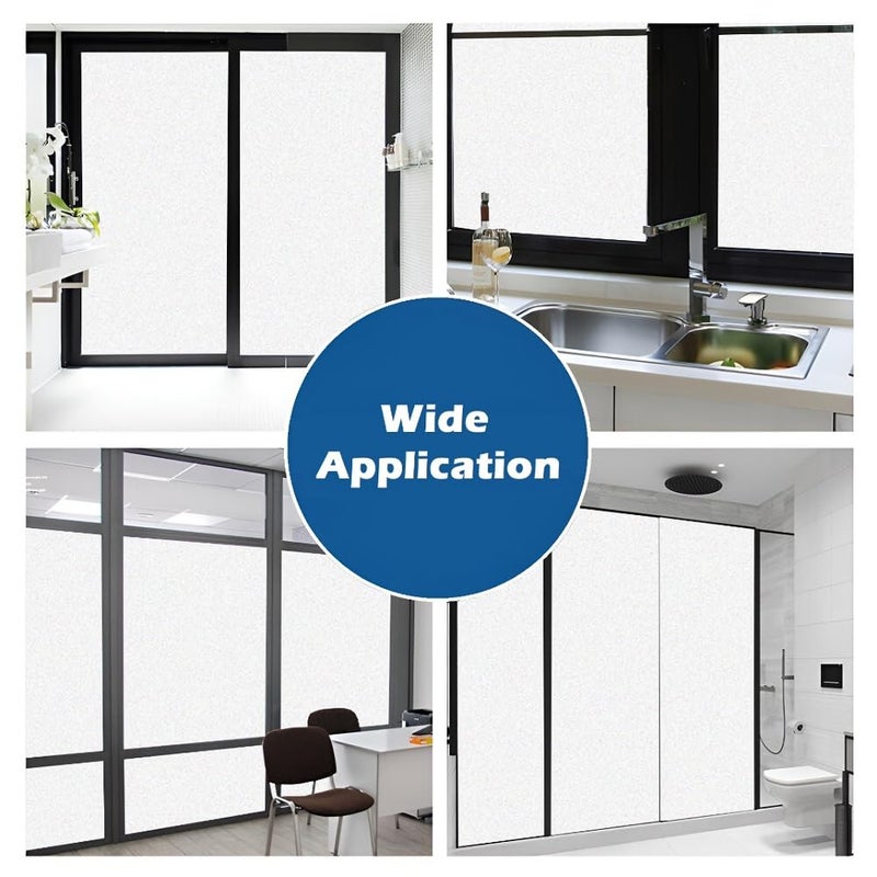 WINDOWX Love Your Window Again WINDOWX Vinyl Frosted Window Self Adhesive Privacy Glass Film for Window Glass Office Decorative Window Sticker Wallpaper Vinyl Sheet for Glass Door Bathroom Home Window Frosted Glitter  - Image 5