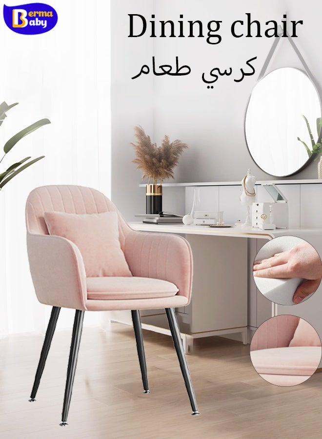 Berma Baby Dressing chair, makeup chair, dining chair, armchair, bedroom chair for women and girls. Suitable for living room, bedroom, hallway, entryway, home beauty salon and salon (pink) - Image 1
