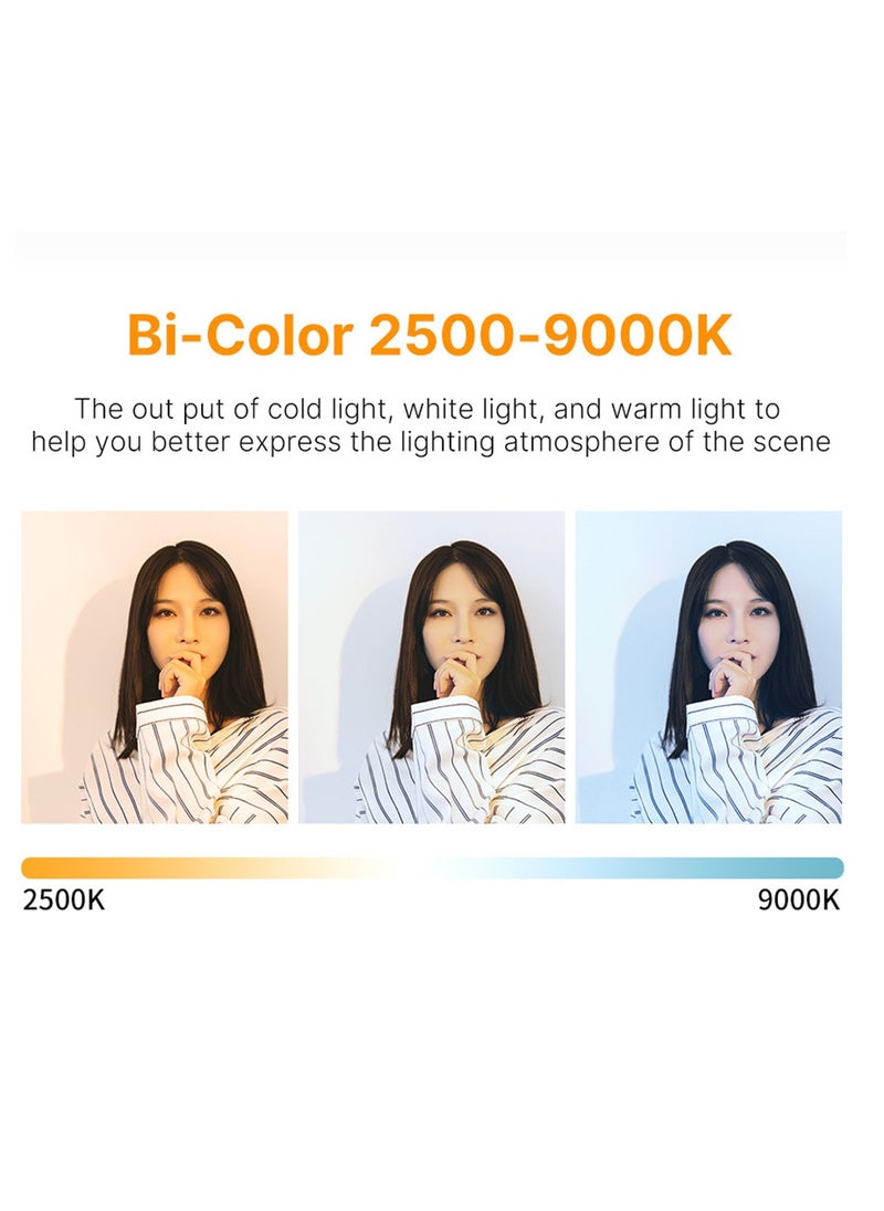 Generic - 360° Full Color RGB LED Video Light for Vlogging and Photography, Adjustable 2500K-9500K, Portable Rechargeable Ambient Fill Light with Magnetic Adsorption for Cell Phones. - Image 1