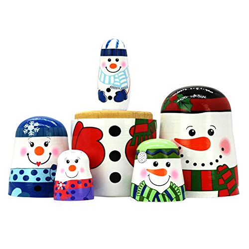 HYCLES Nesting Dolls Russian Matryoshka Wood Stacking Nested Set for Kids Handmade Toys for Children Kids Christmas Birthday Decoration Halloween Wishing Gift - Image 5