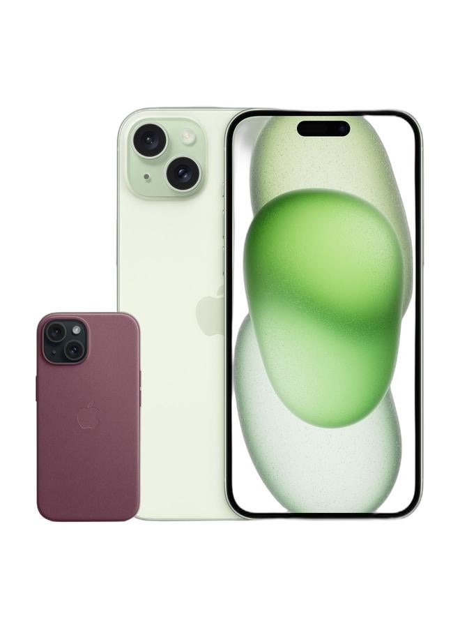 Apple iPhone 15 Plus 128GB Green 5G With FaceTime - International Version with iPhone 15 Plus FineWoven Case with MagSafe - Mulberry - Image 1