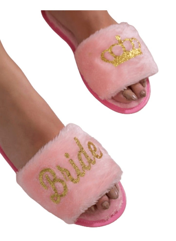 Women's Pink Fur Slippers 38/39