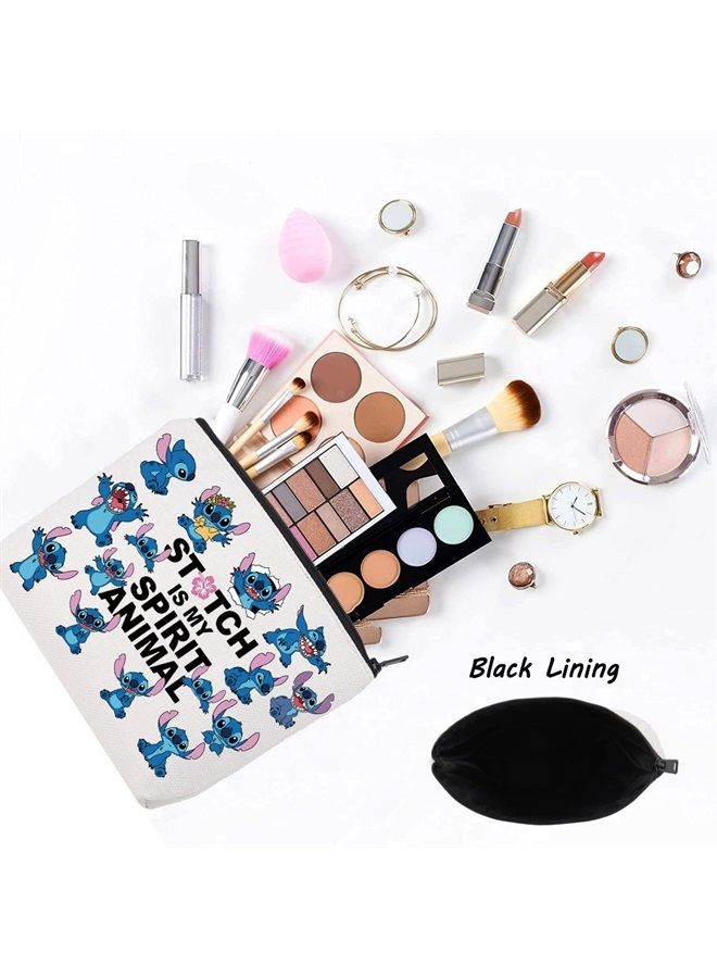 LEVLO Funny Cartoon Character Fans Cosmetic Make up Bag Hawaiian Trip Inspired Gift Cartoon My Spirit Animal Makeup Zipper Pouch Bag(Cartoon Spirit) - Image 1