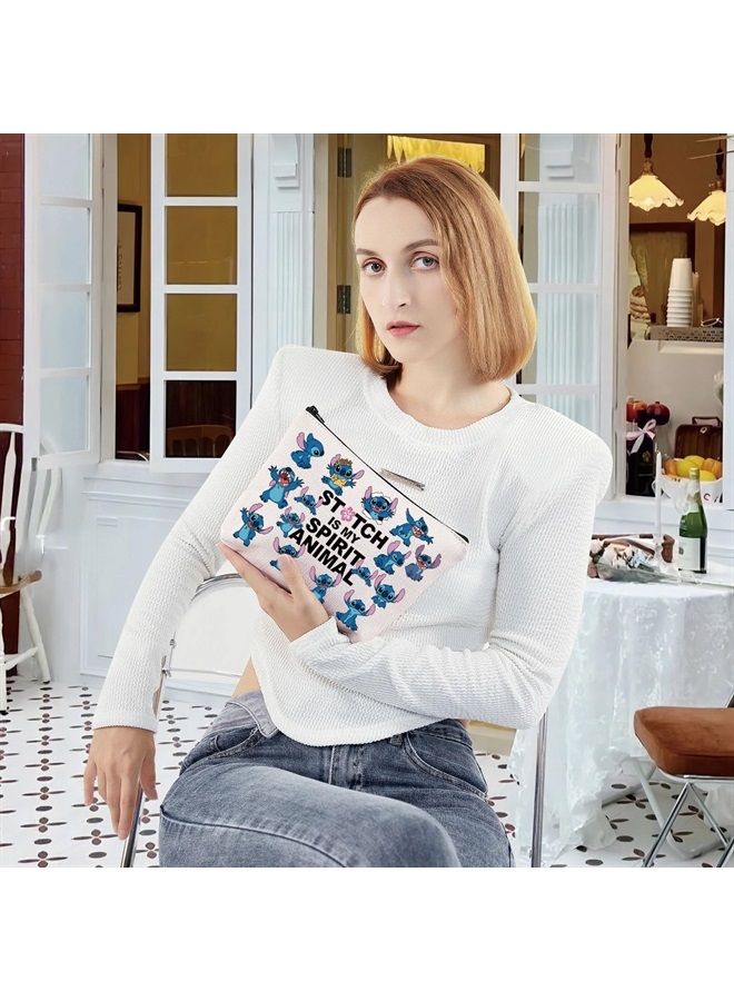 LEVLO Funny Cartoon Character Fans Cosmetic Make up Bag Hawaiian Trip Inspired Gift Cartoon My Spirit Animal Makeup Zipper Pouch Bag(Cartoon Spirit) - Image 4