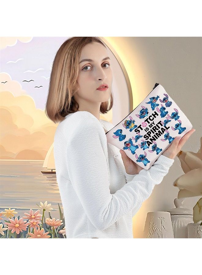 LEVLO Funny Cartoon Character Fans Cosmetic Make up Bag Hawaiian Trip Inspired Gift Cartoon My Spirit Animal Makeup Zipper Pouch Bag(Cartoon Spirit) - Image 3