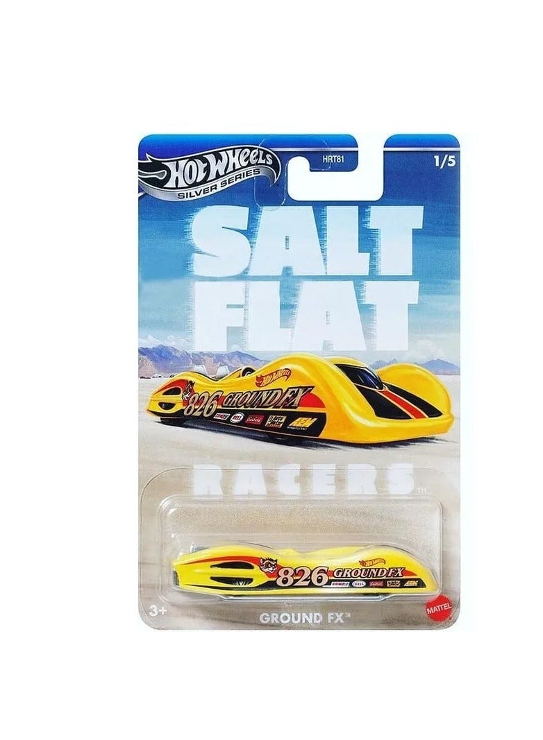 هوت ويلز سلسلة فضية من سيارات السباق الكلاسيكية من سلسلة سولت فلات، مصنوعة من المعدن المصبوب بمقياس 1:64، مجموعة متنوعة من قطعة واحدة - Image 4