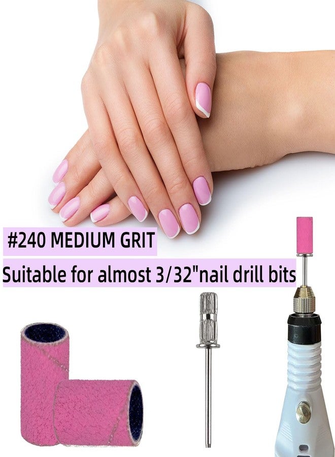TKYZMS 100Pcs(240 Grit Pink) Sanding Bands Nail Drill Bit with 0.31in Diameter,Nail Drill Bits Extreme Fine Grit Sanding Band,Sanding Belt Upgrade Mandrel Bits,Professional Nail Drill Bit for Acrylic Nails - Image 5