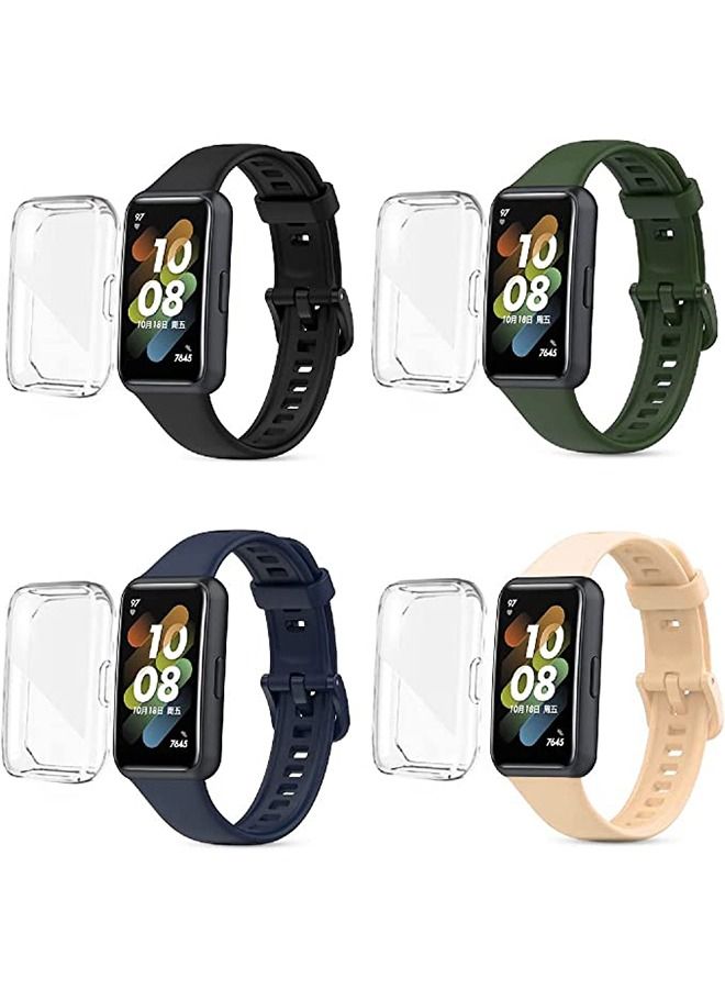 O Ozone Silicone Strap With TPU Watch Case For Huawei Watch Band 7 (Pack of 4) - Image 1