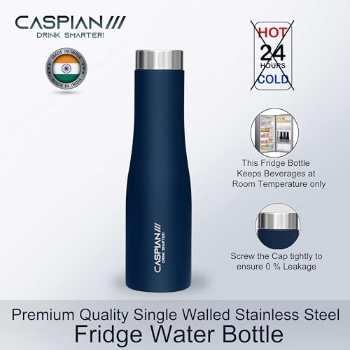 CASPIAN /// Aqua Stainless Steel Water Bottle (Blue, 1 Litre, Set of 2)| Leak Proof Thunder for Fridge Home Office Travel School Kids Boys Girls Adults Sports Gym Yoga - Image 4