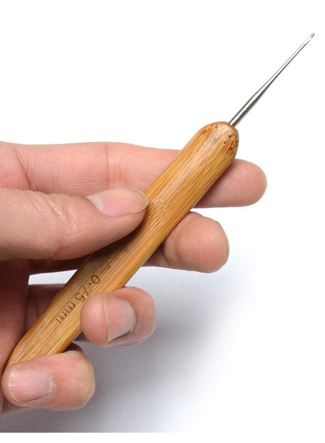 BLUPLE Bamboo Dreadlock Crochet Hook Dreadlocks Crochet Needles Dreads Braiding Hair Crochet Hook Soft Touch Steel for Dreadlocks Hair Extension (2Pcs/Set,0.5mm,0.75mm) - Image 4
