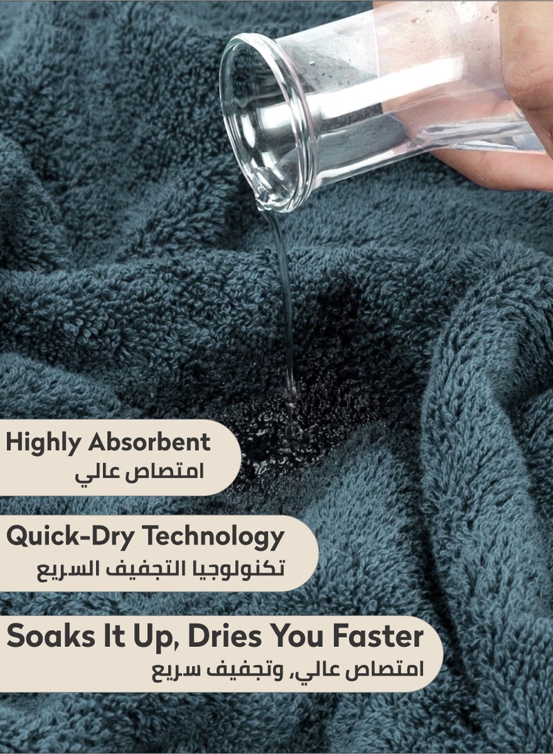 دوناتيلا قسط 100 ٪ بتمشيط القطن 1-قطع ورقة حمام (85 س 172 سم) 600 غسم منشفة كبيرة ، ماصة للغاية ، سريعة الجافة ، أفضل منشفة للحمام ، سبا وفندق ، الأزرق الداكن - Image 4