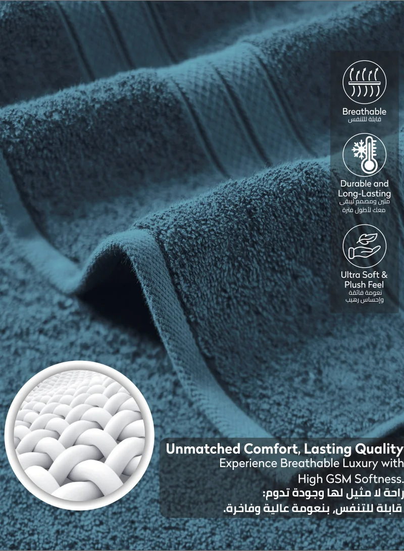 Donetella Premium 100 % Combed Cotton 1-Pcs Bath Sheet (85 X 172 CM) 600 GSM Large Towel, Highly Absorbent, Quick Dry,Best Towel for Bathroom, Spa And Hotel,Dark Blue