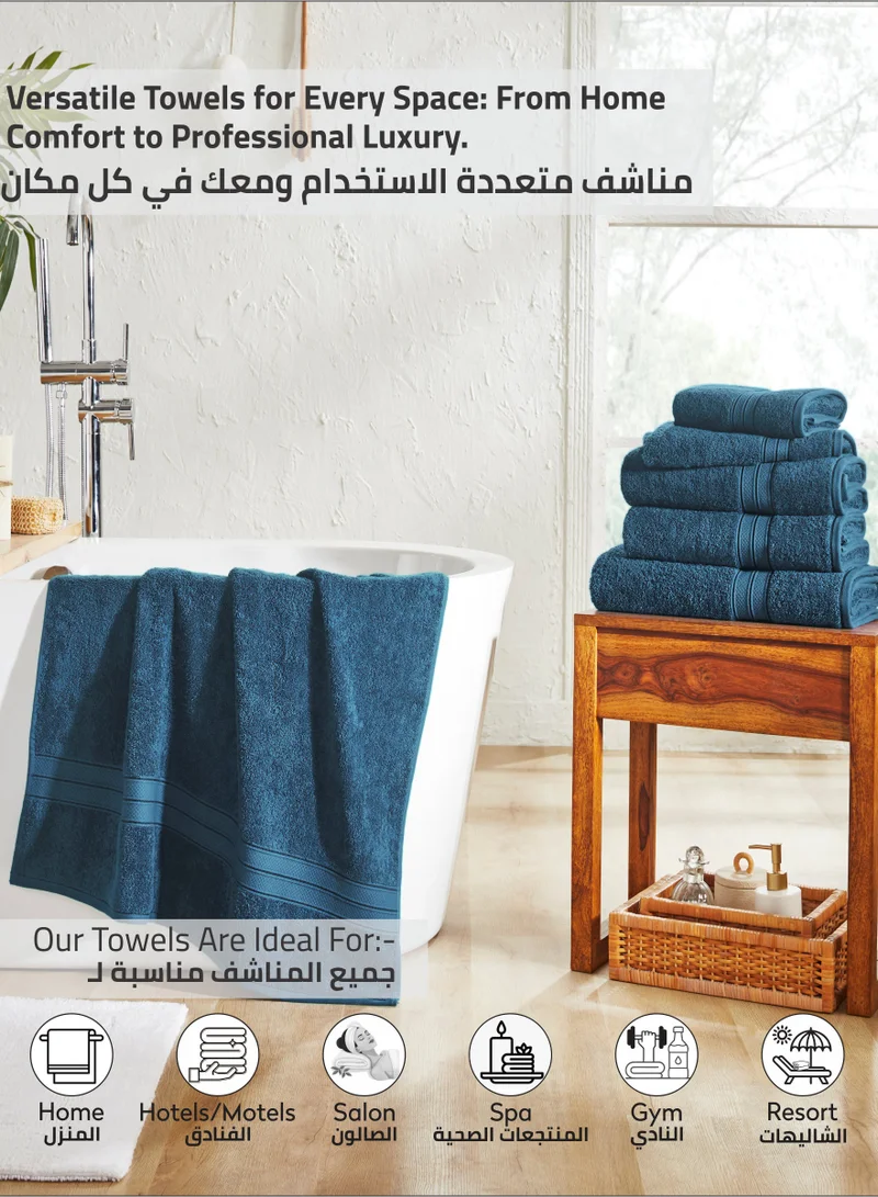 Donetella Premium 100 % Combed Cotton 1-Pcs Bath Sheet (85 X 172 CM) 600 GSM Large Towel, Highly Absorbent, Quick Dry,Best Towel for Bathroom, Spa And Hotel,Dark Blue