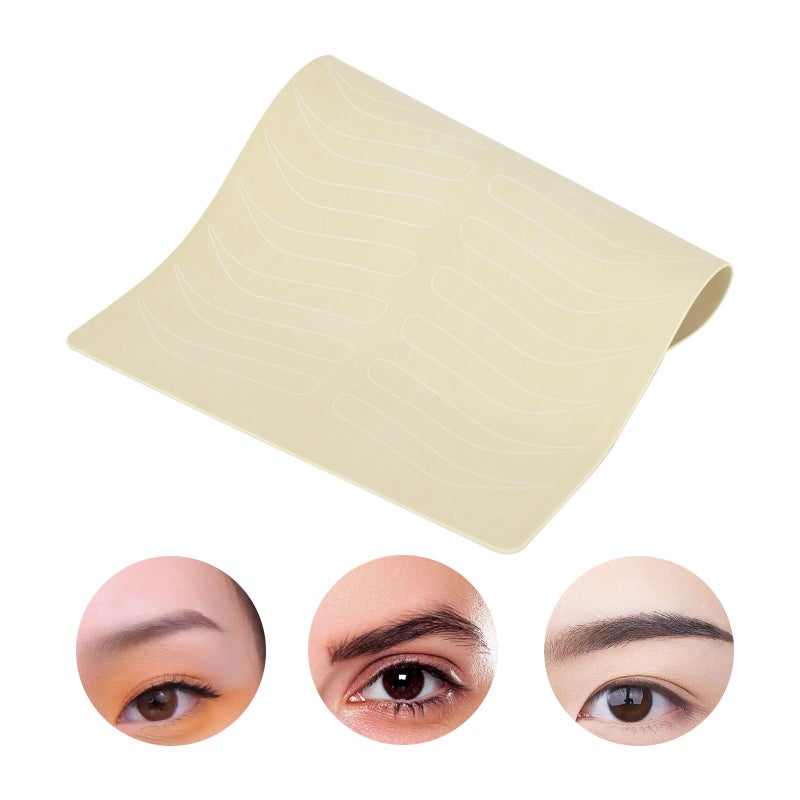 1 Pieces Eyebrow Tattoo Skin Latex Microblading Practice Tattoo Skin Practice Sheet No Ink Needed Practice Skin Double Sided Practice Skin (White Eyebrow Tattoo Skin) - Image 5