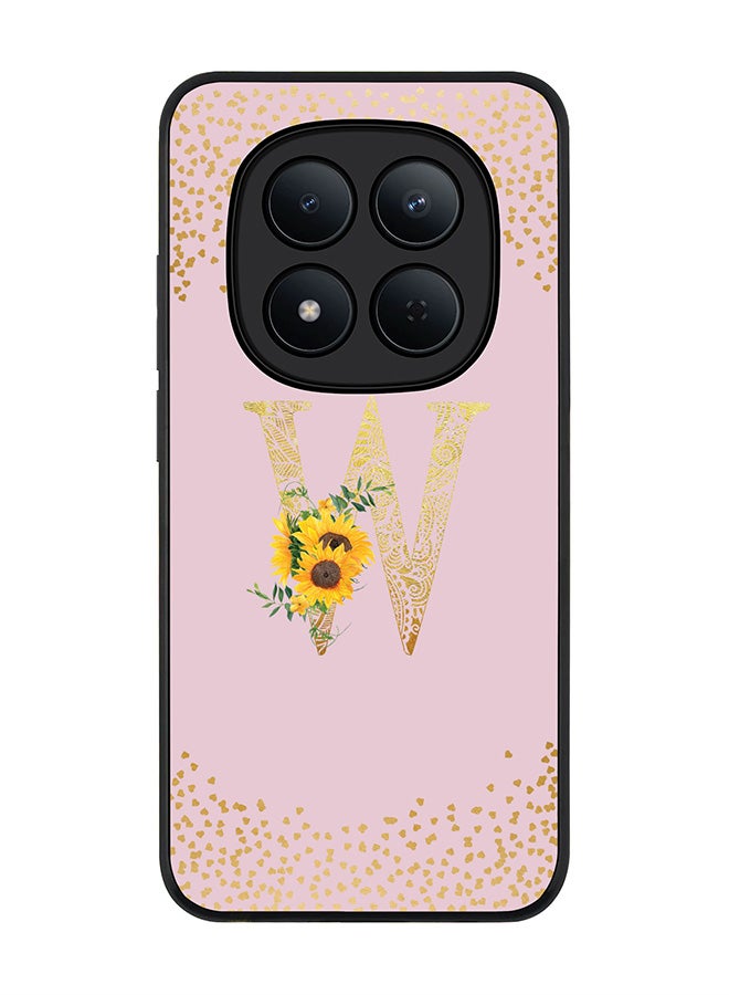 For Xiaomi Redmi Note 15 Pro 5G Case,Slim fit Camera Protection, Shockproof Thin Phone cover  - Custom Floral Monogram - W  (Pink )