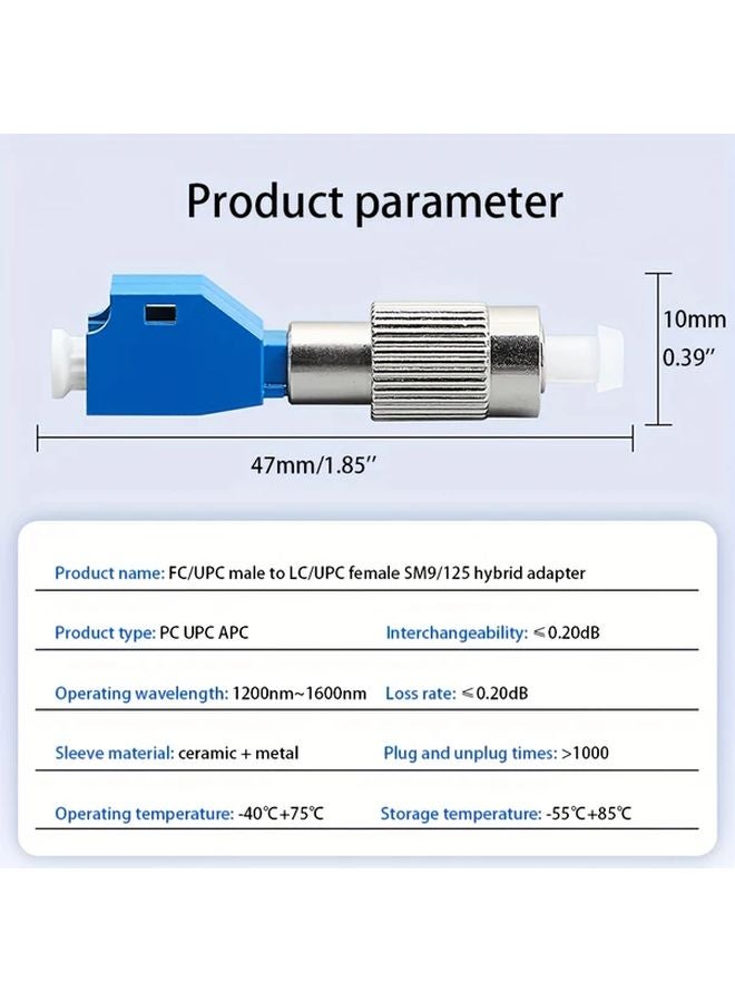 5pcs LC UPC Female To FC UPC Male Single Mode Fiber Optic Adapter OS2 Compatible - Image 4