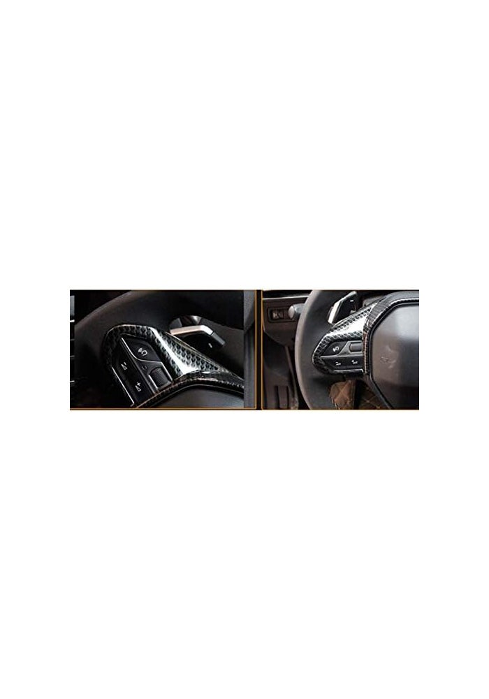 QASULER Carbon Fiber Steering Wheel Cover Trim for Peugeot - Image 5