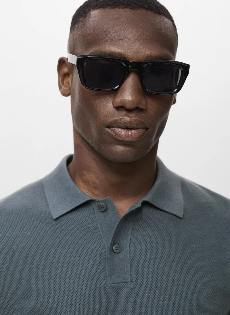 Mango Man Micro-structured cotton polo shirt