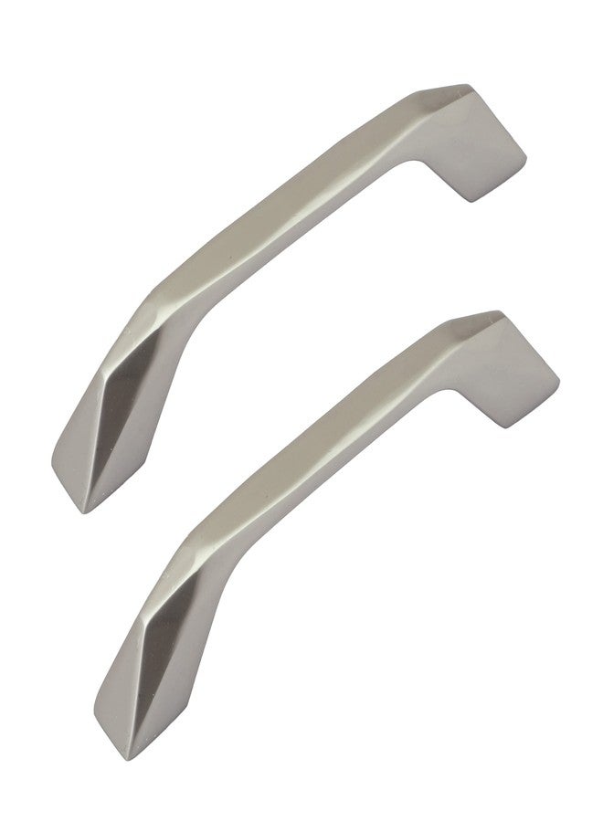 Atom 4.7 inches Zinc Cabinet Pull Handle | Silver Satin Finish | Office Wardrobe Furniture Kitchen Drawer Push Bar, 229, Pack of 2 - Image 1