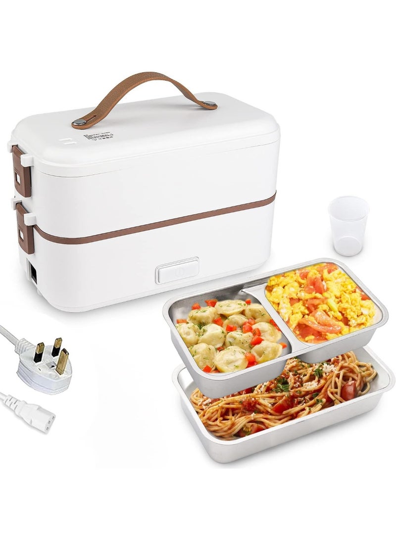 Electric Lunch Box, 2-Layer Portable Food Heater & Warmer with 15-Minute Fast Heating, Leak-Proof Self-Cooking Container for Office, Home, Travel, Students & Adults - Image 1