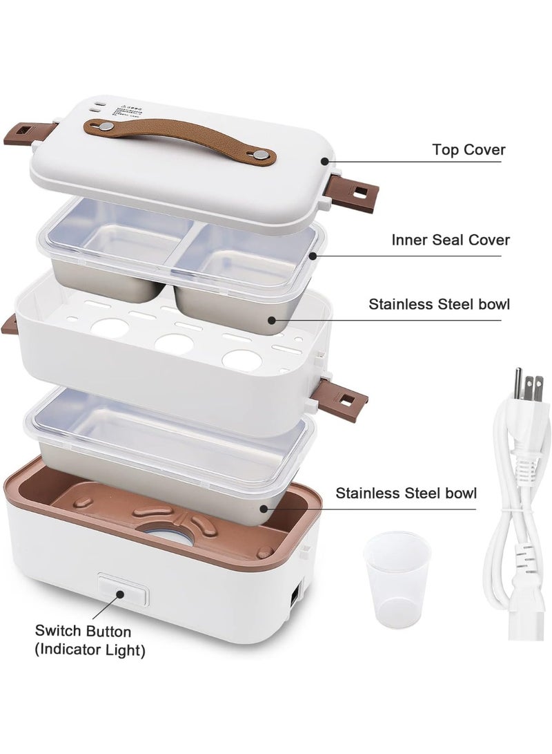 Electric Lunch Box, 2-Layer Portable Food Heater & Warmer with 15-Minute Fast Heating, Leak-Proof Self-Cooking Container for Office, Home, Travel, Students & Adults - Image 2