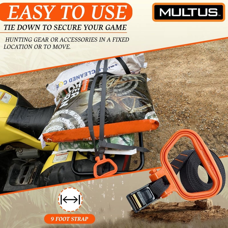 MULTUS Sportsman Deer Drag & Tie Down Strap – 2-in-1 Hunting Drag Rope & Gear Hauler | Heavy Duty Hunting Accessory for Men | Unique Hunting Gift & Outdoor Essential - Image 4