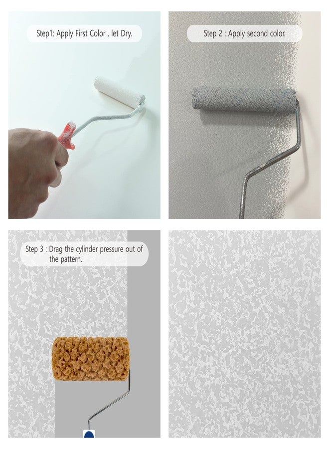 Hanroy Sponge Paint Roller Small 7" for Texture Painting Decorators Brush Tool, Fast and Easy Pattern Art Sponge Roller for Home Wall(M90FT) - Image 3