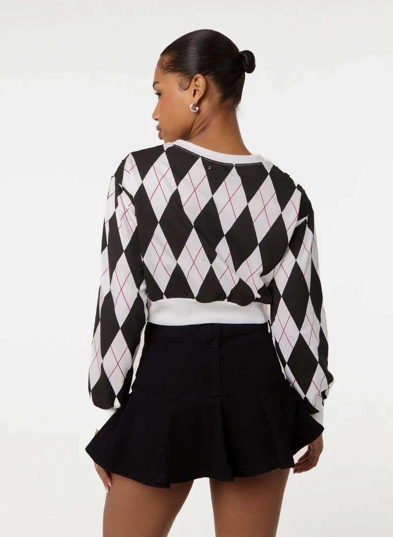 Pink Vanilla Long Sleeve Diamond Top