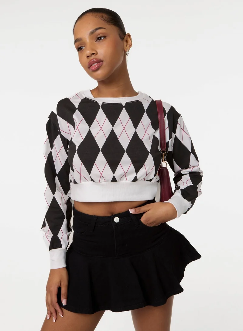 Pink Vanilla  Long Sleeve Diamond Top for Women | Best Price UAE