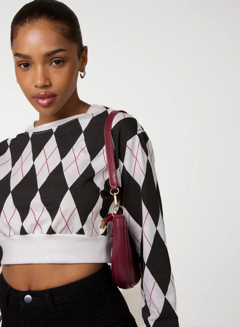 Pink Vanilla Long Sleeve Diamond Top
