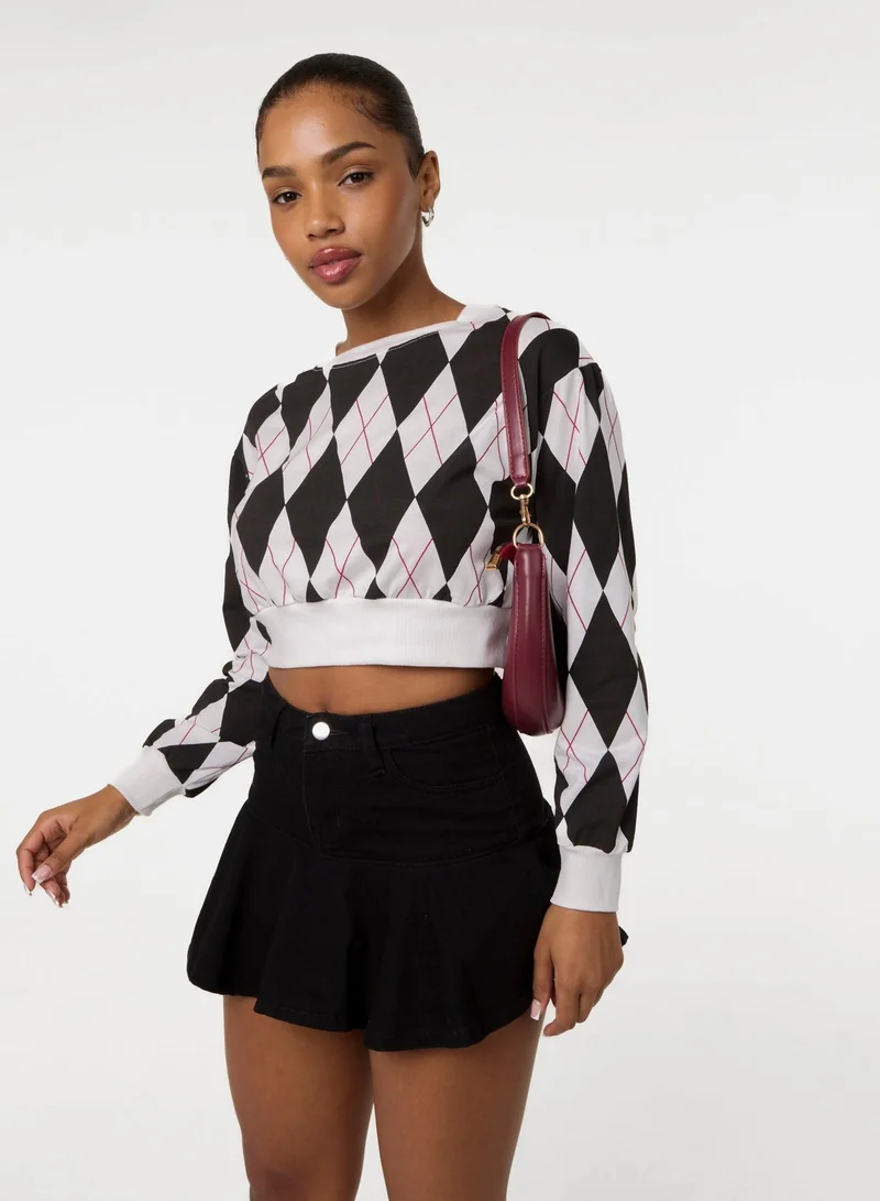 Pink Vanilla  Long Sleeve Diamond Top for Women | Best Price UAE
