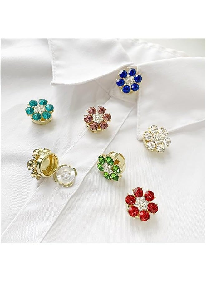 Generic - Rhinestone on Covers, on Covers for Women Blouses, Detachable Shirt on Clips ons Jewelry, Crystal Fancy ons for Clothing Decorative ons for Crafting, DIY (24PCS) H - Image 1