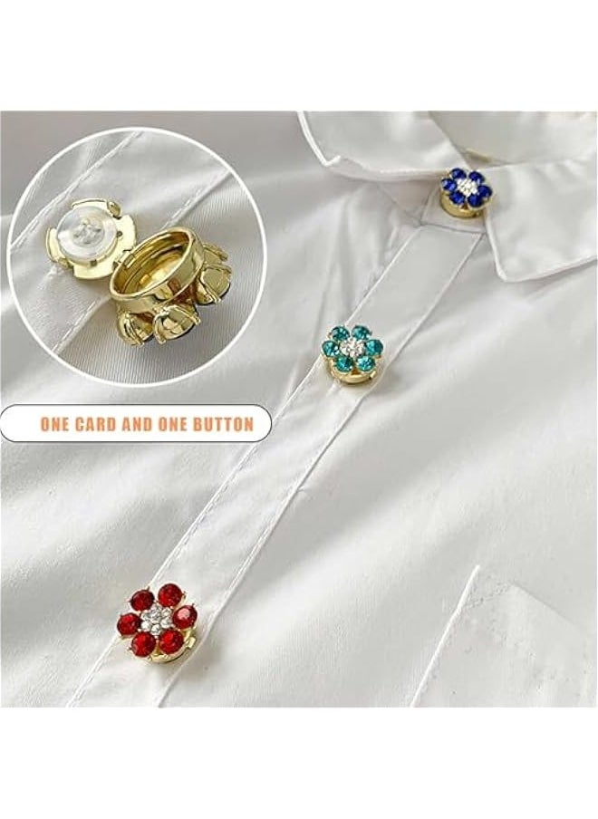 Generic - Rhinestone on Covers, on Covers for Women Blouses, Detachable Shirt on Clips ons Jewelry, Crystal Fancy ons for Clothing Decorative ons for Crafting, DIY (24PCS) H - Image 1