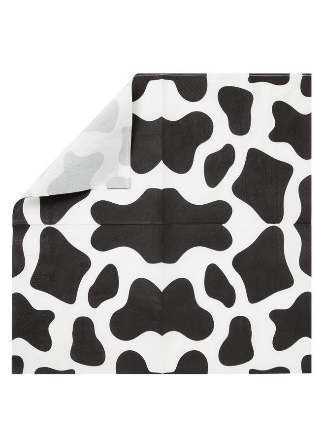 Blue Panda 100 Pack Cow Print Napkins for Farm Animal Birthday Party Supplies (2-Ply, 6.5 x 6.5 In) - Image 5