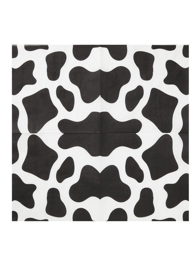 Blue Panda 100 Pack Cow Print Napkins for Farm Animal Birthday Party Supplies (2-Ply, 6.5 x 6.5 In) - Image 4