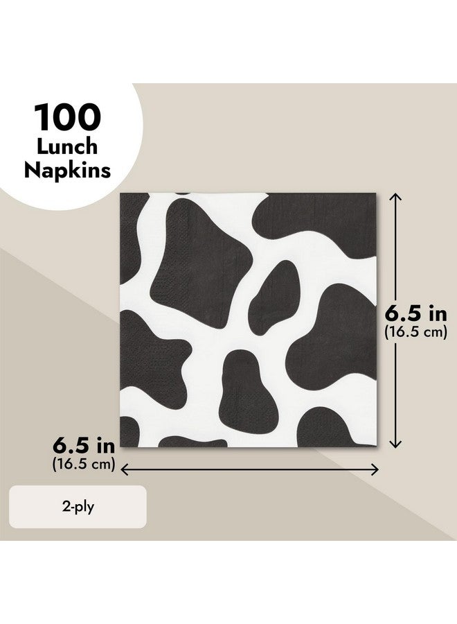 Blue Panda 100 Pack Cow Print Napkins for Farm Animal Birthday Party Supplies (2-Ply, 6.5 x 6.5 In) - Image 3