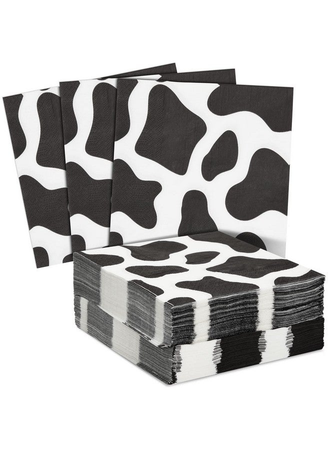Blue Panda 100 Pack Cow Print Napkins for Farm Animal Birthday Party Supplies (2-Ply, 6.5 x 6.5 In) - Image 1