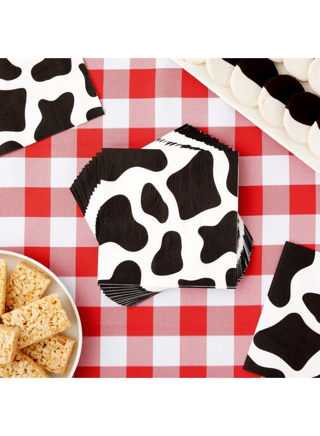 Blue Panda 100 Pack Cow Print Napkins for Farm Animal Birthday Party Supplies (2-Ply, 6.5 x 6.5 In) - Image 2