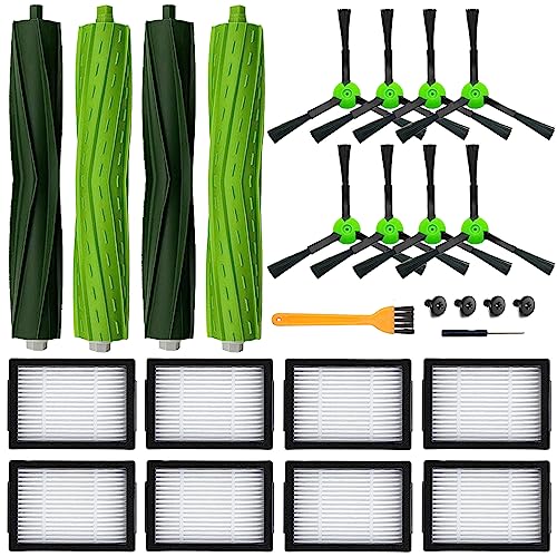 Bvhonwe 18 Pack Replacement Parts Accessories Compatible for iRobot Roomba i3 i3+ i7 i7+ i4 i6 i6+i8 i8+/Plus E5 E6 E7 J7 i5+j5+ I,E &J Series Vacuum Cleaner 2 Set of Roller Brush & 8 Filters & 8 Side Brushes - Image 1