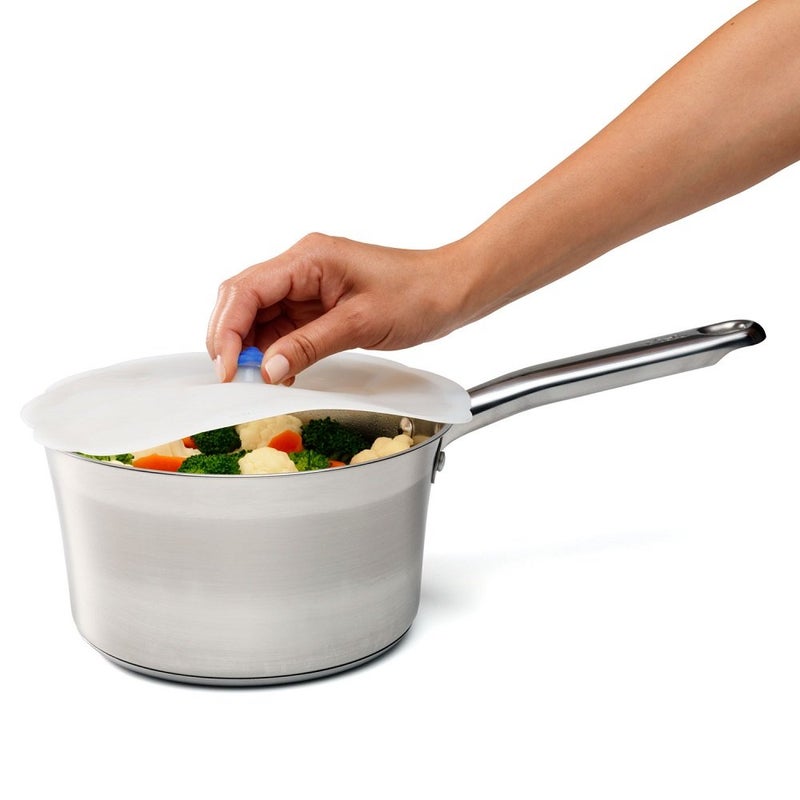 Chef'n Cloud Cover Silicone Universal Lid for Pots, 11 Inch, Frost/Pacific - Image 4