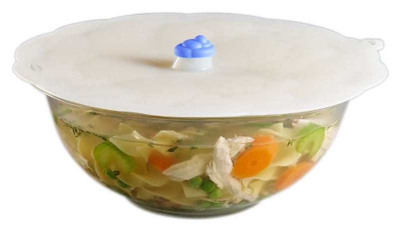 Chef'n Cloud Cover Silicone Universal Lid for Pots, 11 Inch, Frost/Pacific - Image 2