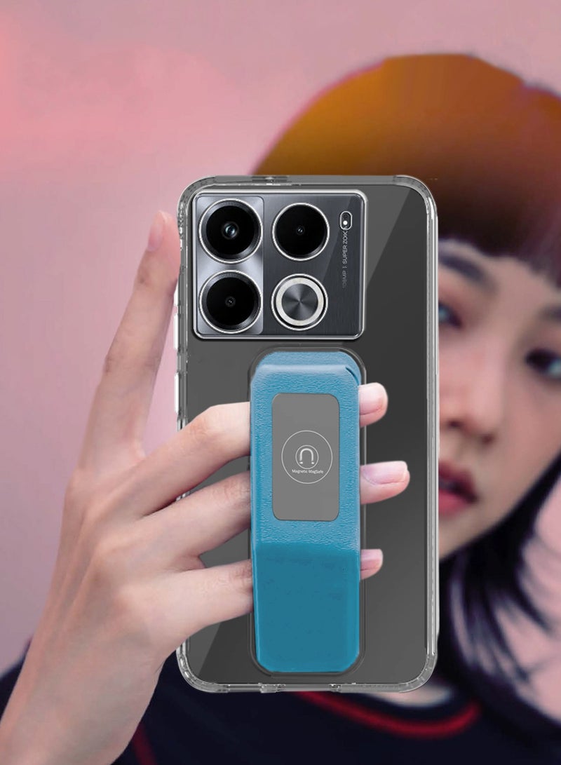 Wtech TPU Hand Grip Air Pillow Case Cover For Infinix Note 40 Pro 4G / 5G 2024 Clear/Sky Blue - Image 3