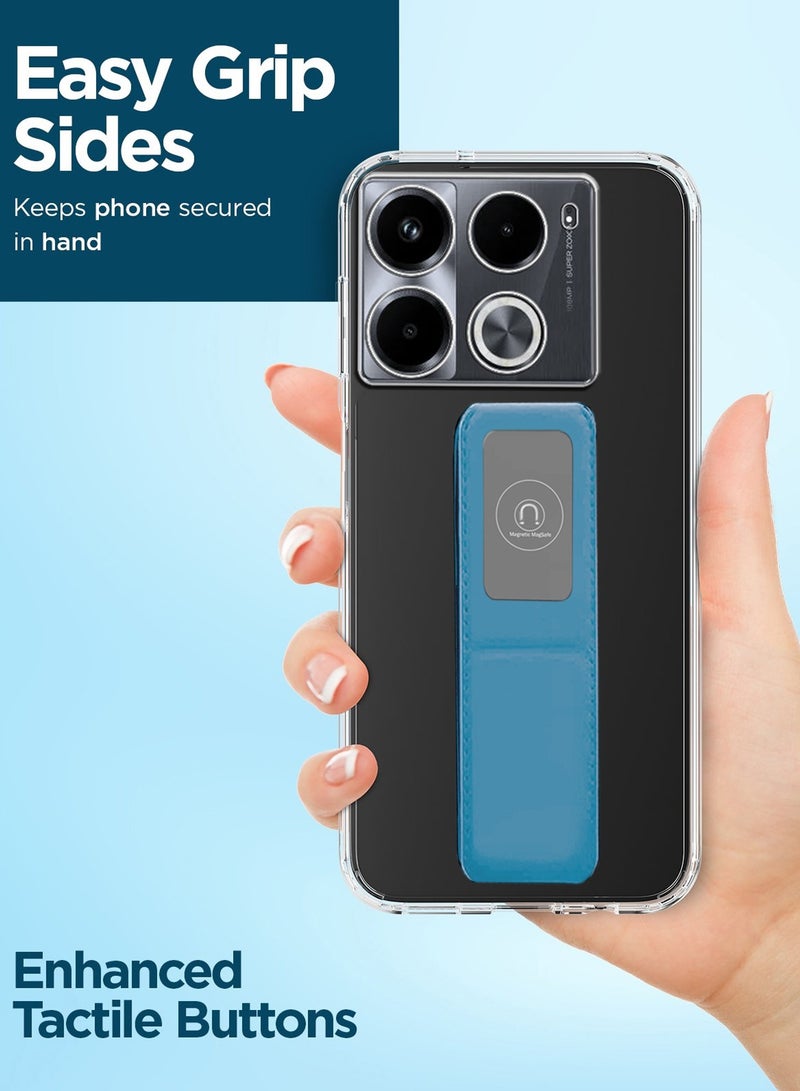 Wtech TPU Hand Grip Air Pillow Case Cover For Infinix Note 40 Pro 4G / 5G 2024 Clear/Sky Blue - Image 4