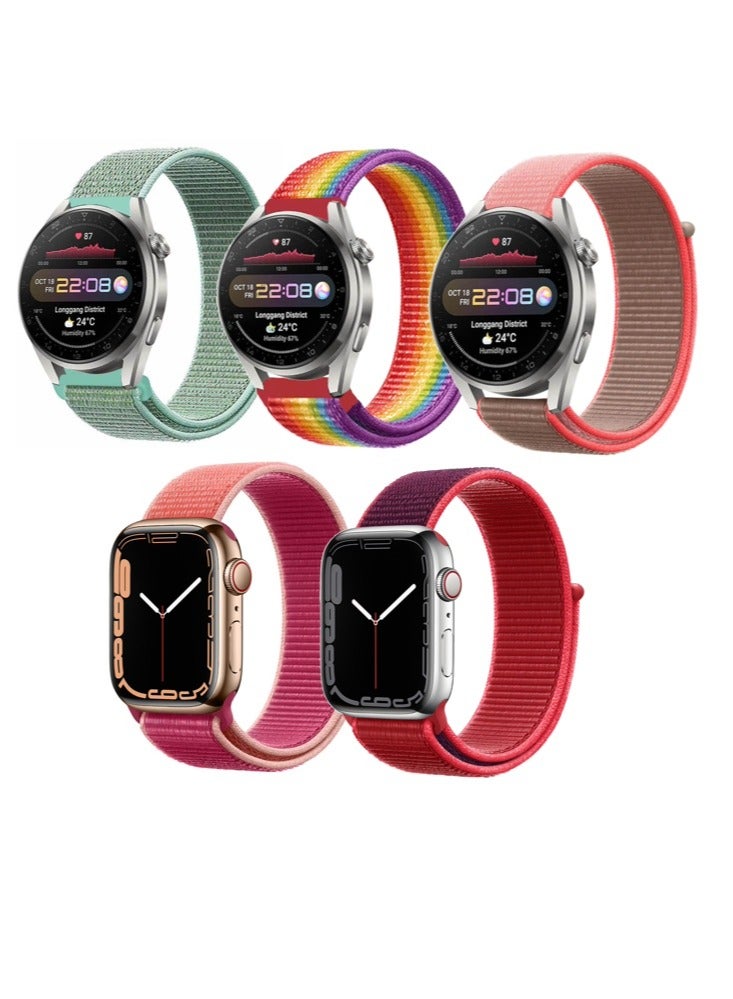 Perfii 5pcs Watchband Bundle Compatible with all Samsung, Huawei, Amazfit, Fitbit and Honor with 20mm band size - Image 1