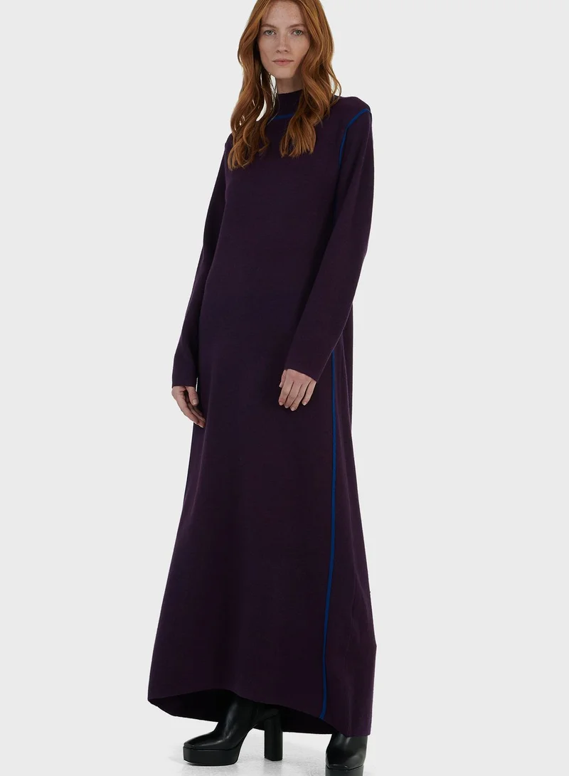 leem High-Neck Knitted Dress