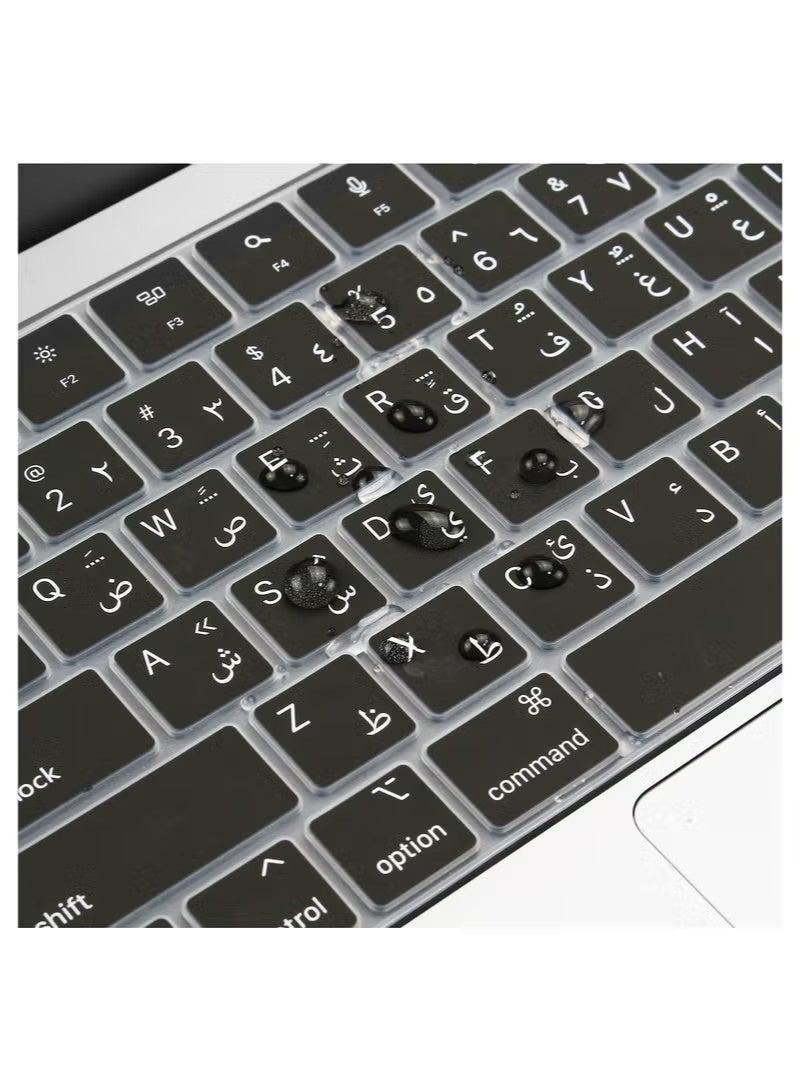 Arabic Silicone Keyboard Cover for MacBook 2021 Newest Pro 14 inch M1 Pro Max Chip A2442 A2991 A2992 & 2021 Pro 16 inch M1 Pro Max Chip A2485 Keyboard Cover Protective Skin USA Layout - Image 3