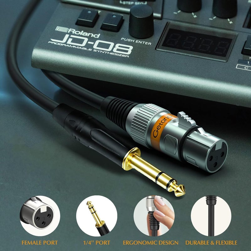 Getaria Odor free color 6ft Female XLR to 1/4 TRS Cable, 6.35mm to XLR Female Balanced Cable, XLR Microphone Cable Compatible with Speakers, Audio Consoles,Mixers Multi-use qualified quality - Image 3