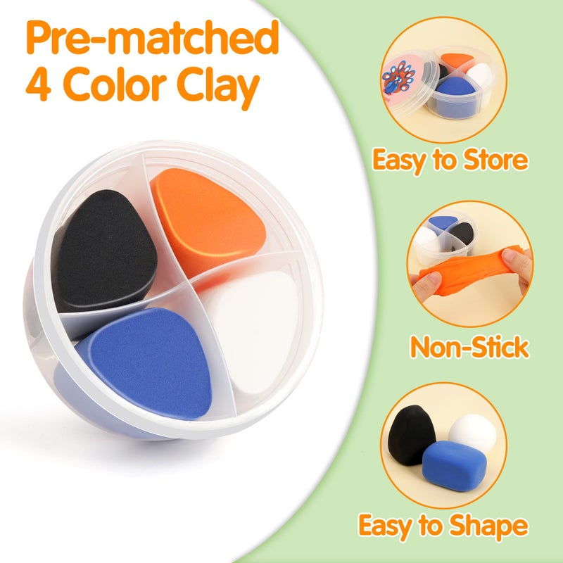 Helsort Air Dry Clay Kit for Kids, 12 Animals Modeling Clay with Tutorial Cards & Video, 8 Sculpting Tools, Ultra Light, Safe & Non-Toxic, Arts and Crafts Toys Easter Gifts for Boys Girls - Image 4